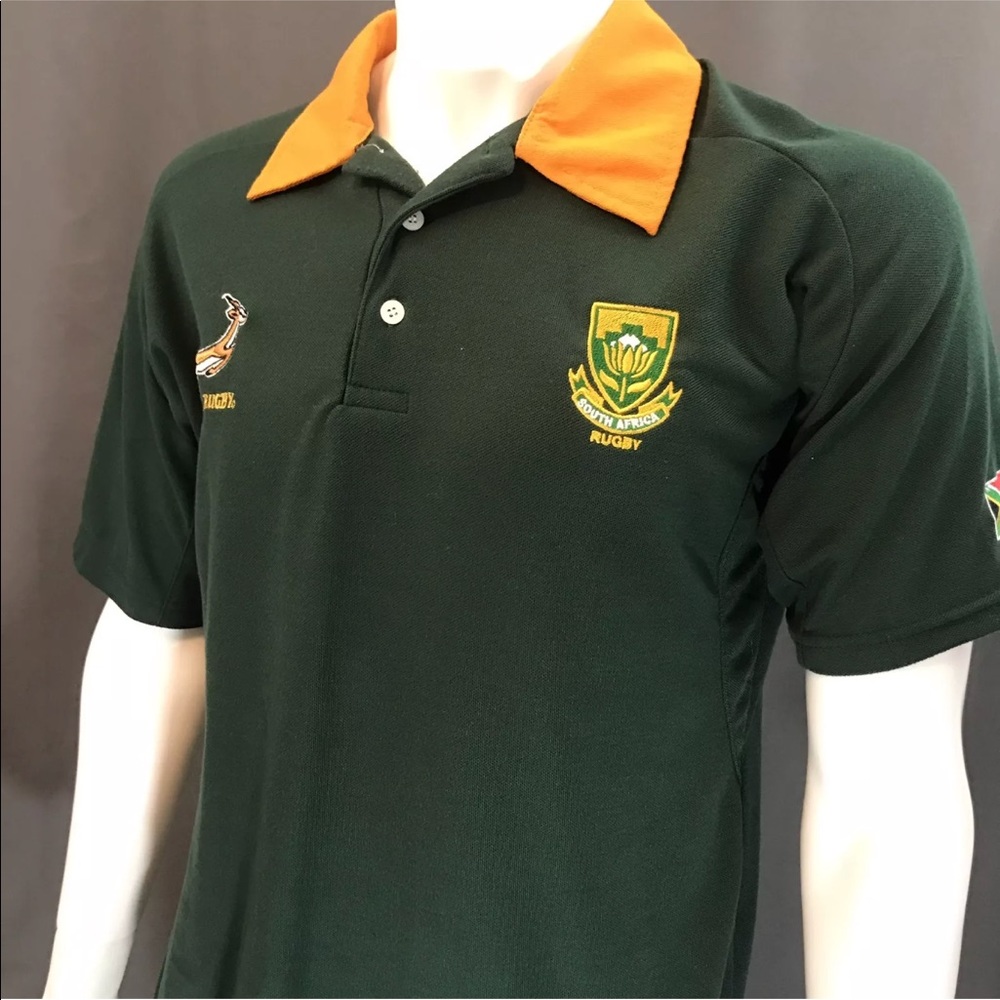 South Africa Green Rugby Polo Short Sleeve Jersey
